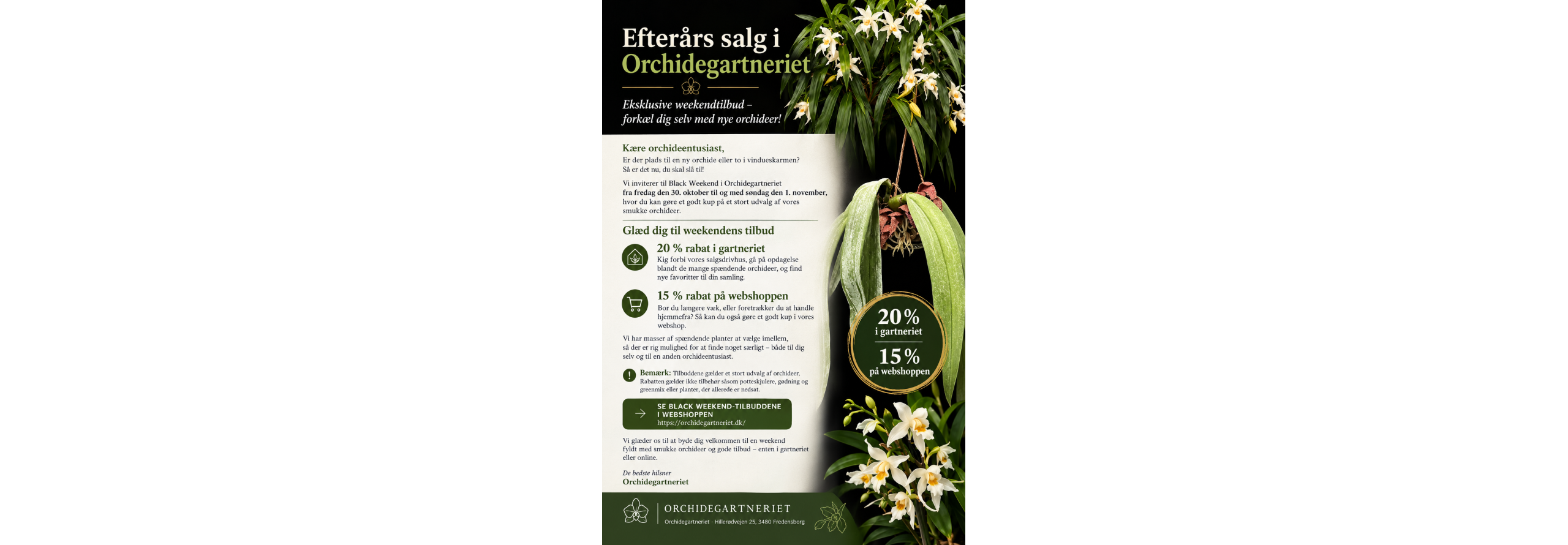 Efter&aring;rs udsalg i Orchidegartneriet